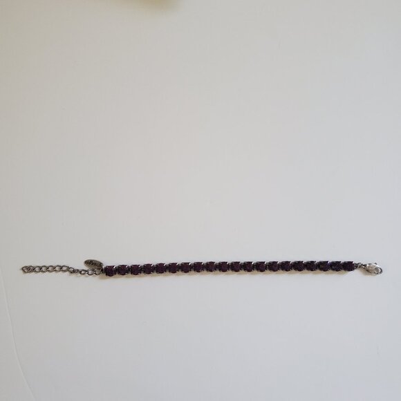 FRANGOS Purple Crystal Stone Tennis Bracelet Set in Silver Finish - Picture 4 of 6